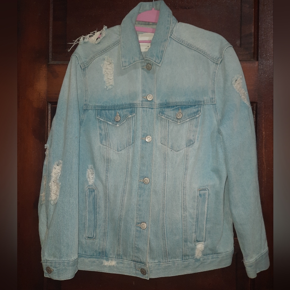 Pink celebrity denim jacket